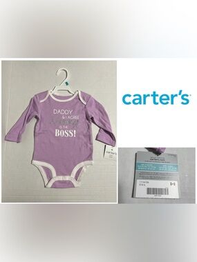 🆕CARTER’S - 6M - NWT - INFANT GIRLS PURPLE BODYSUIT / ONESIE